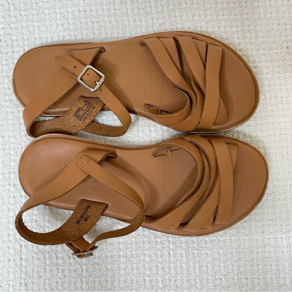 Girls Zara Soft Leather Sandals Size 30 - Picture 10 of 10